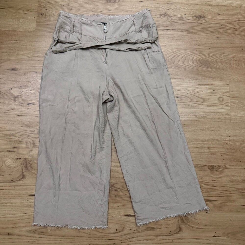 INC International Concepts Beige Wide Leg Cropped Pants